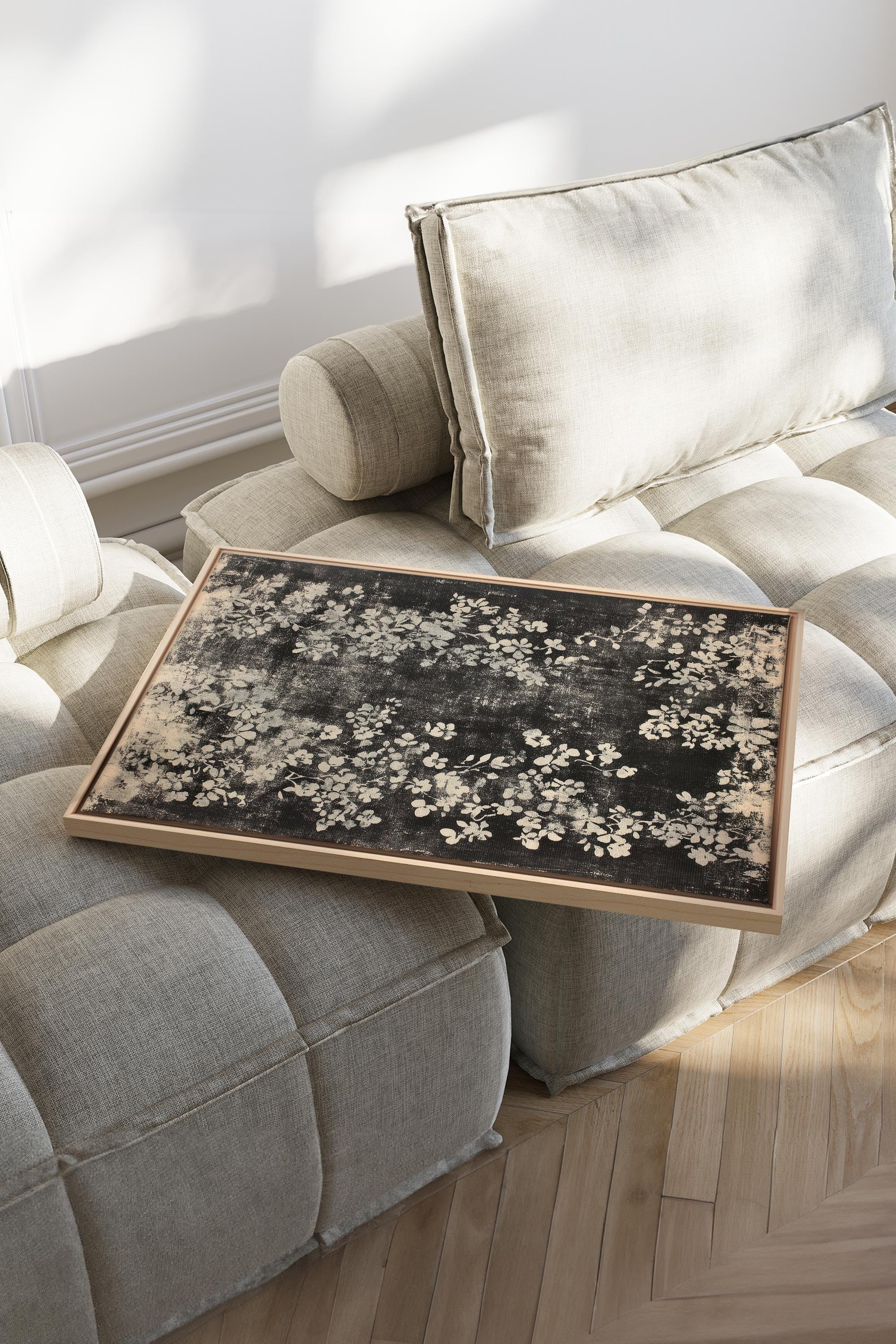 OLEKA CANVAS - MYSTERIOUS GARDEN, Oeuvre sur toile étirée, encadré Naturel Clair