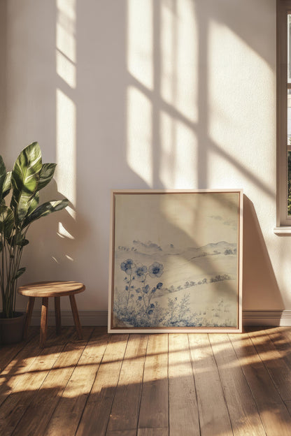 OLEKA CANVAS - FLORAL HILLS, Oeuvre sur toile étirée, encadré Naturel Clair