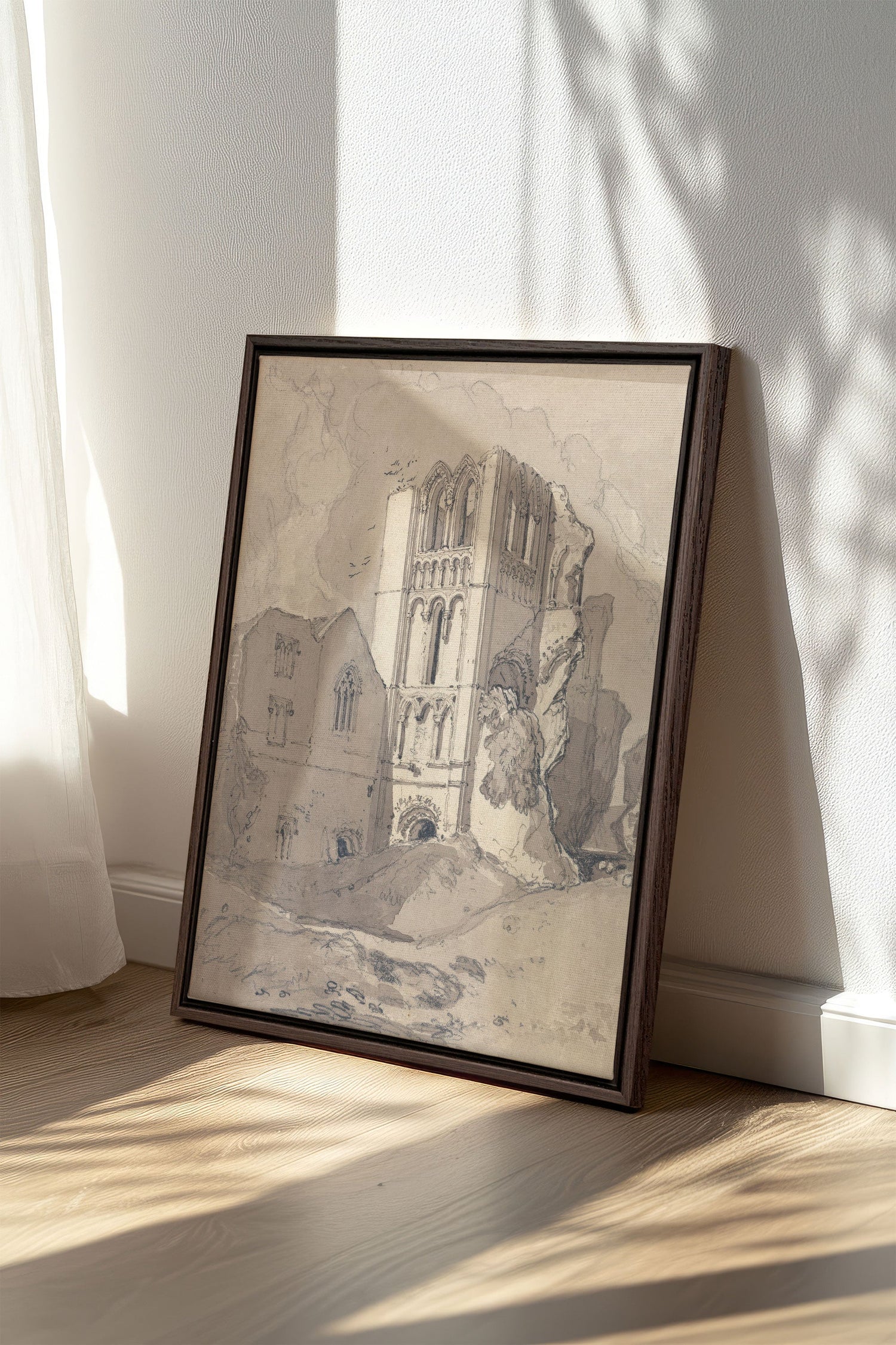 OLEKA CANVAS - TOWER OF SILENCE, Oeuvre sur toile étirée, encadré Brun Noyer