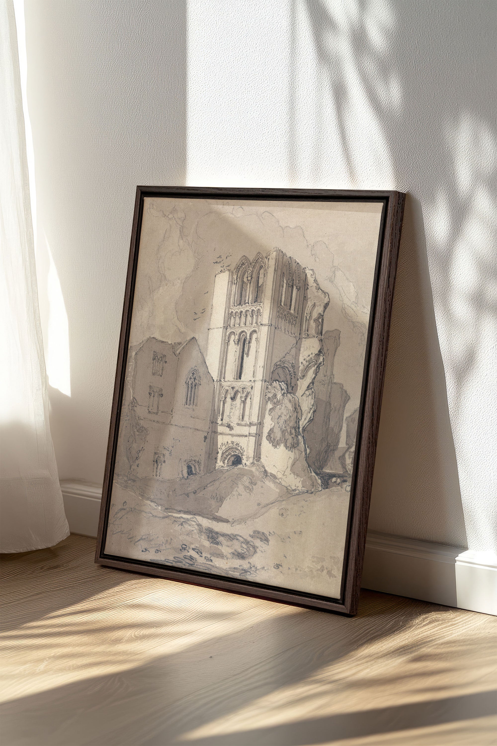 OLEKA CANVAS - TOWER OF SILENCE, Oeuvre sur toile étirée, encadré Brun Noyer