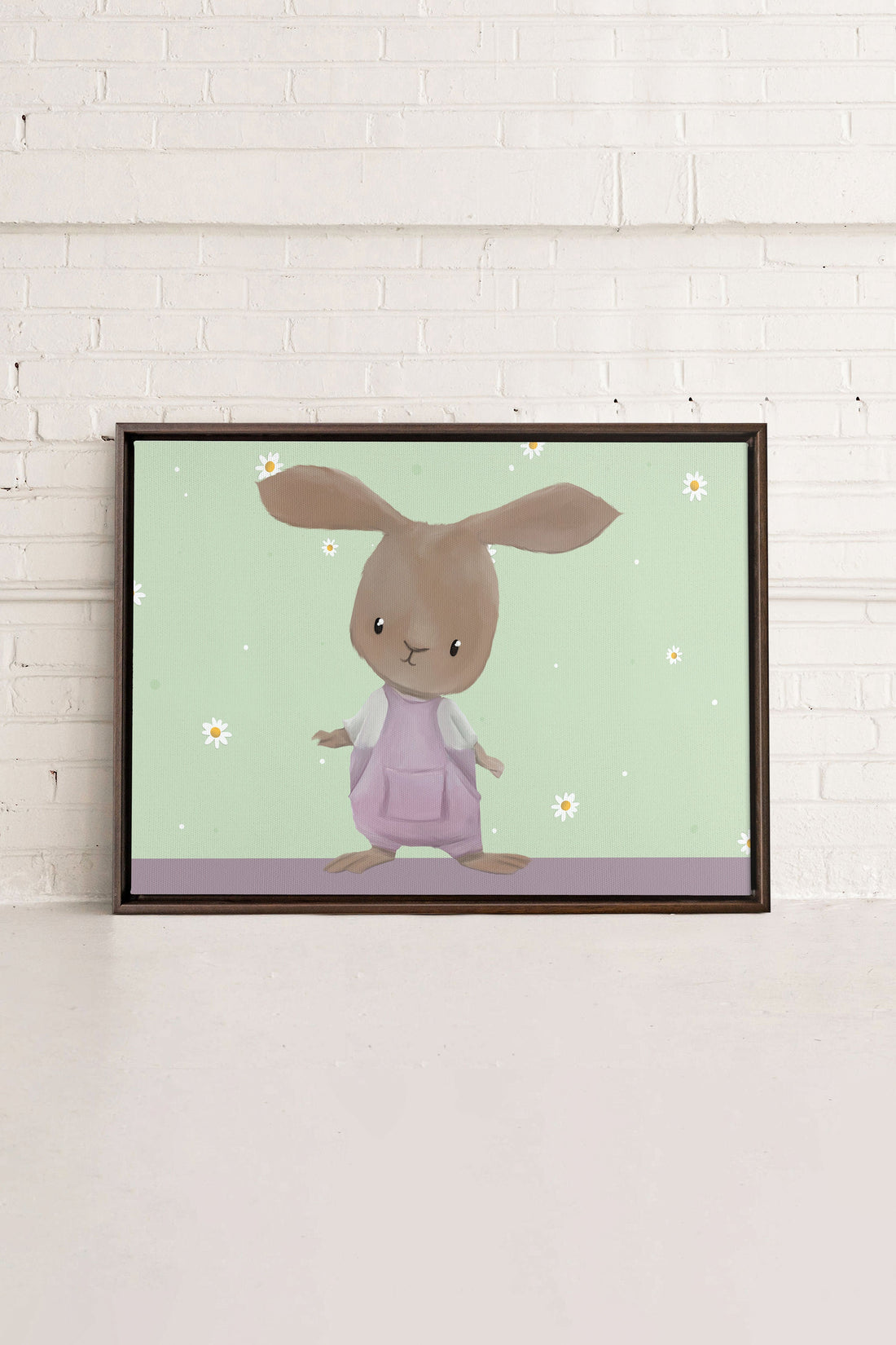 OLEKA CANVAS - LAPIN, Oeuvre sur toile étirée, encadré Brun Noyer