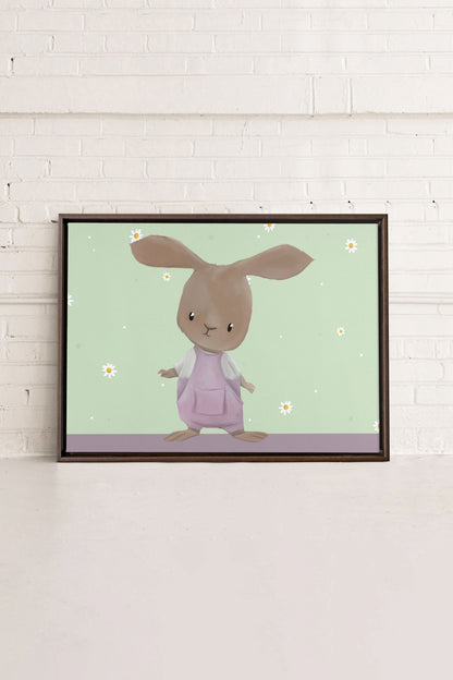 OLEKA CANVAS - LAPIN, Oeuvre sur toile étirée, encadré Brun Noyer