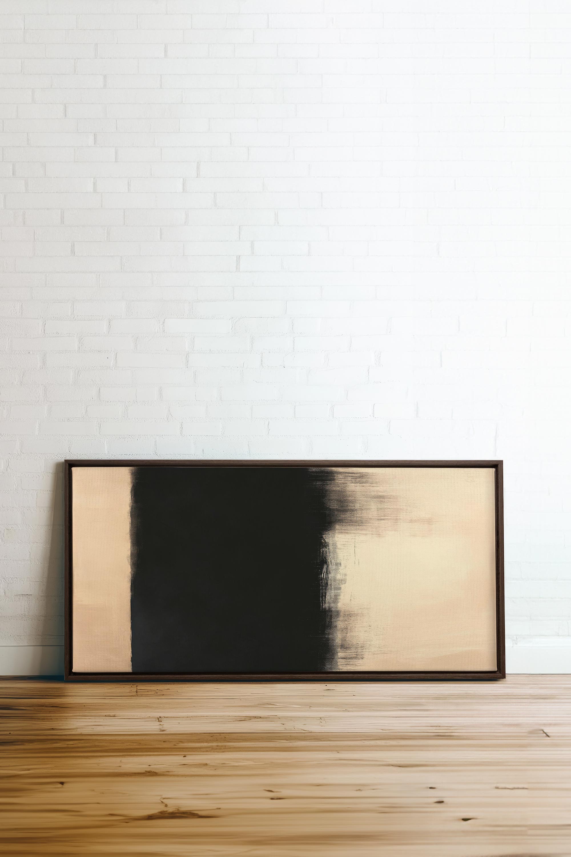 OLEKA CANVAS - SHADOW MEETS LIGHT, Oeuvre sur toile étirée, encadré Brun Noyer