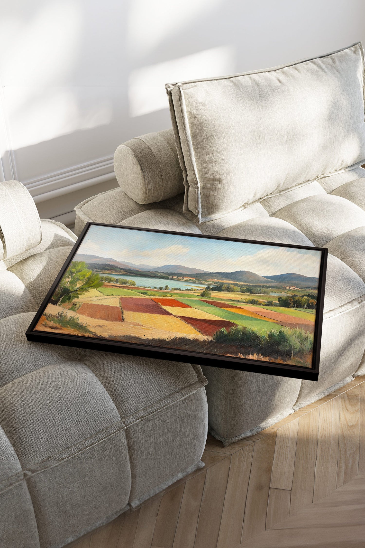 OLEKA CANVAS - RUSTIC PALETTE, Oeuvre sur toile étirée, encadré Noir