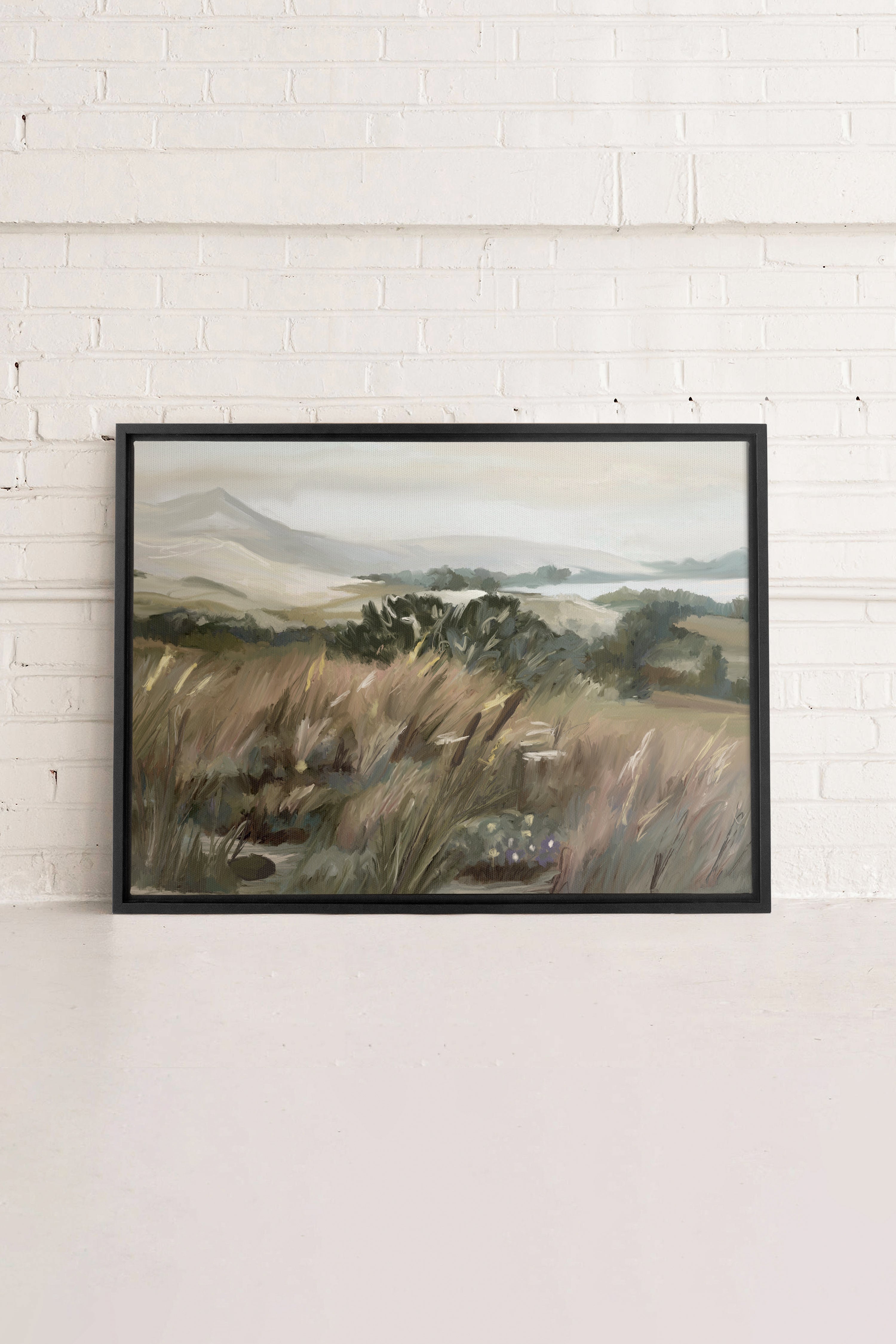 OLEKA CANVAS - SPRING MEADOW, Oeuvre sur toile étirée, encadré Noir