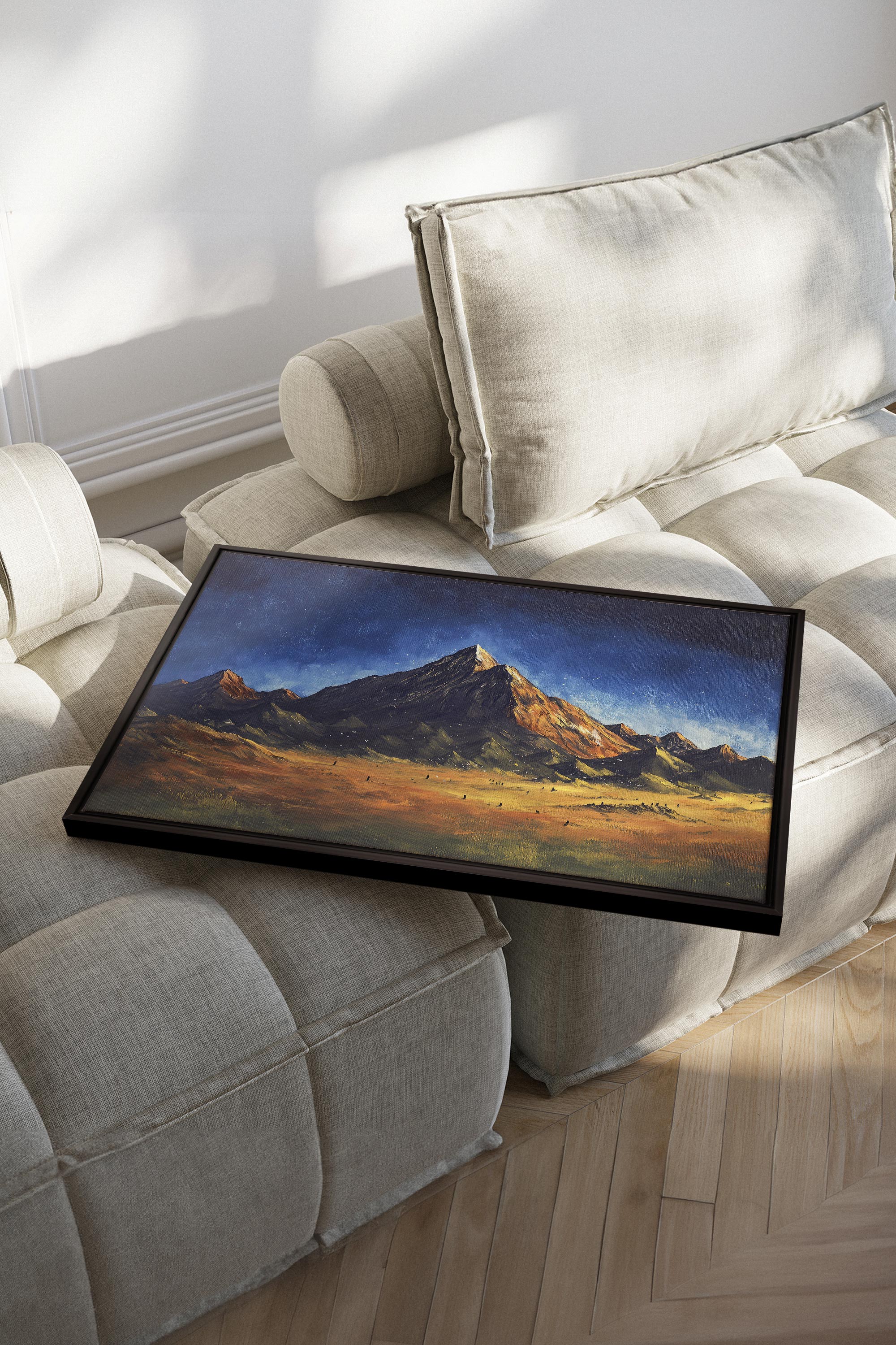 OLEKA CANVAS - STARLIT HEIGHTS, Oeuvre sur toile étirée, encadré Noir