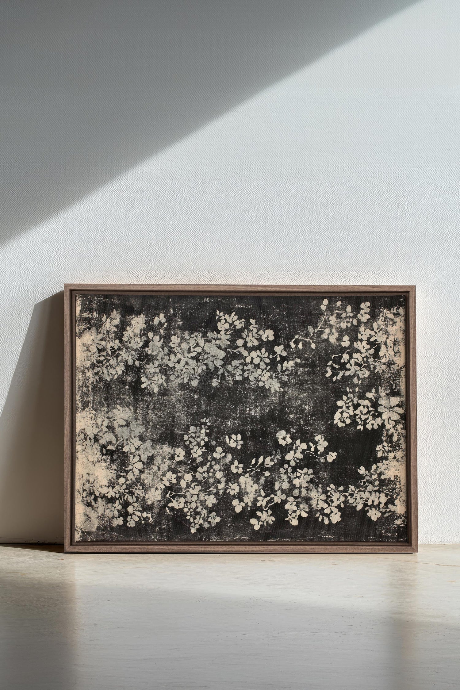 OLEKA CANVAS - MYSTERIOUS GARDEN, Oeuvre sur toile étirée, encadré Brun Chêne