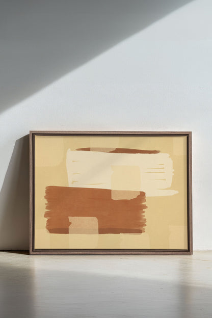 OLEKA CANVAS - TOILE DU DÉSERT, Oeuvre sur toile étirée, encadré Brun Chêne