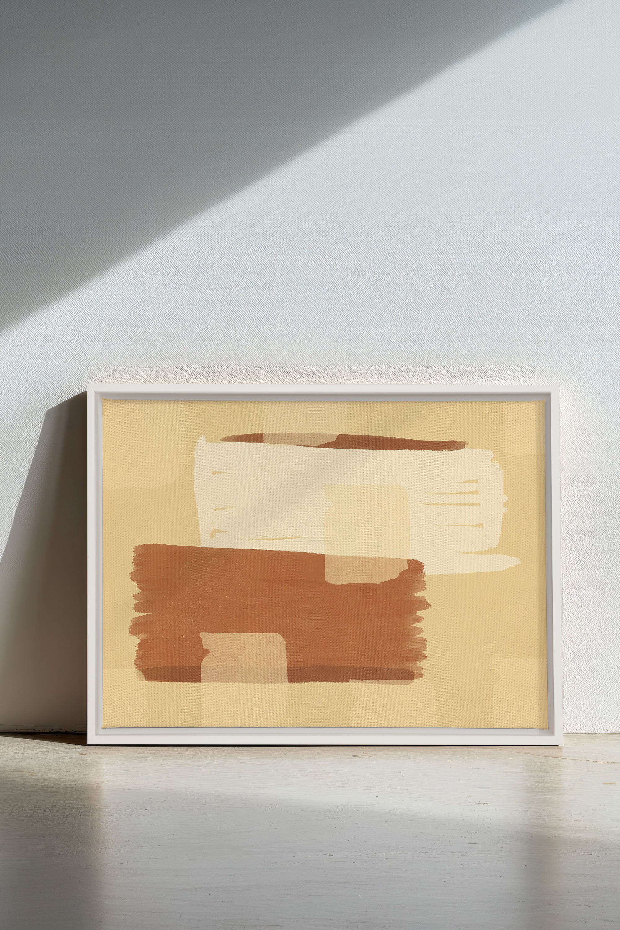 OLEKA CANVAS - TOILE DU DÉSERT, Oeuvre sur toile étirée, encadré Blanc