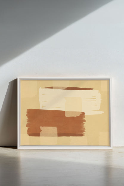 OLEKA CANVAS - TOILE DU DÉSERT, Oeuvre sur toile étirée, encadré Blanc