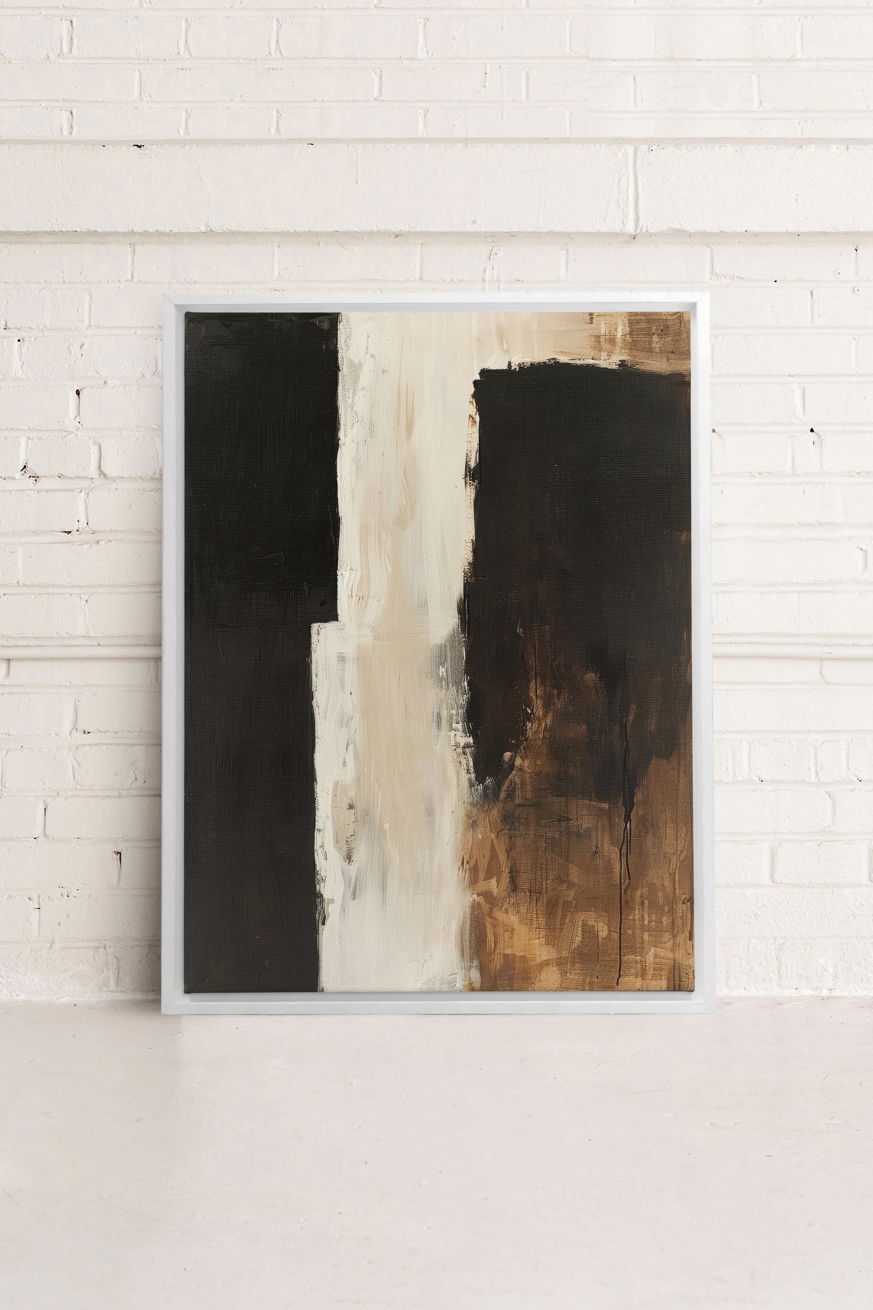 OLEKA CANVAS - INK METAPHOR I, Oeuvre sur toile étirée, encadré Blanc