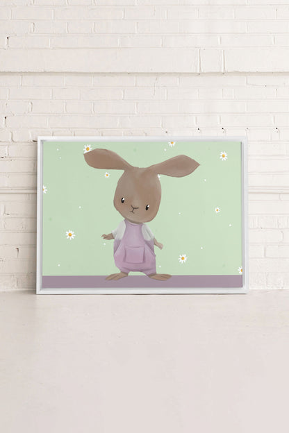 OLEKA CANVAS - LAPIN, Oeuvre sur toile étirée, encadré Blanc