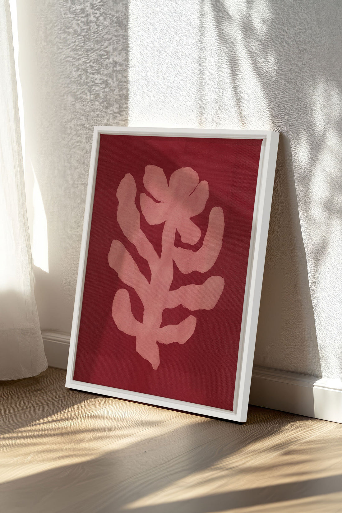 OLEKA CANVAS - RED CHERRY, Oeuvre sur toile étirée, encadré Blanc