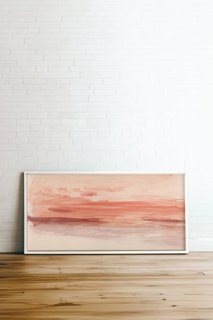 SABLE ROSÉ, Oeuvre sur toile étirée, encadré Blanc