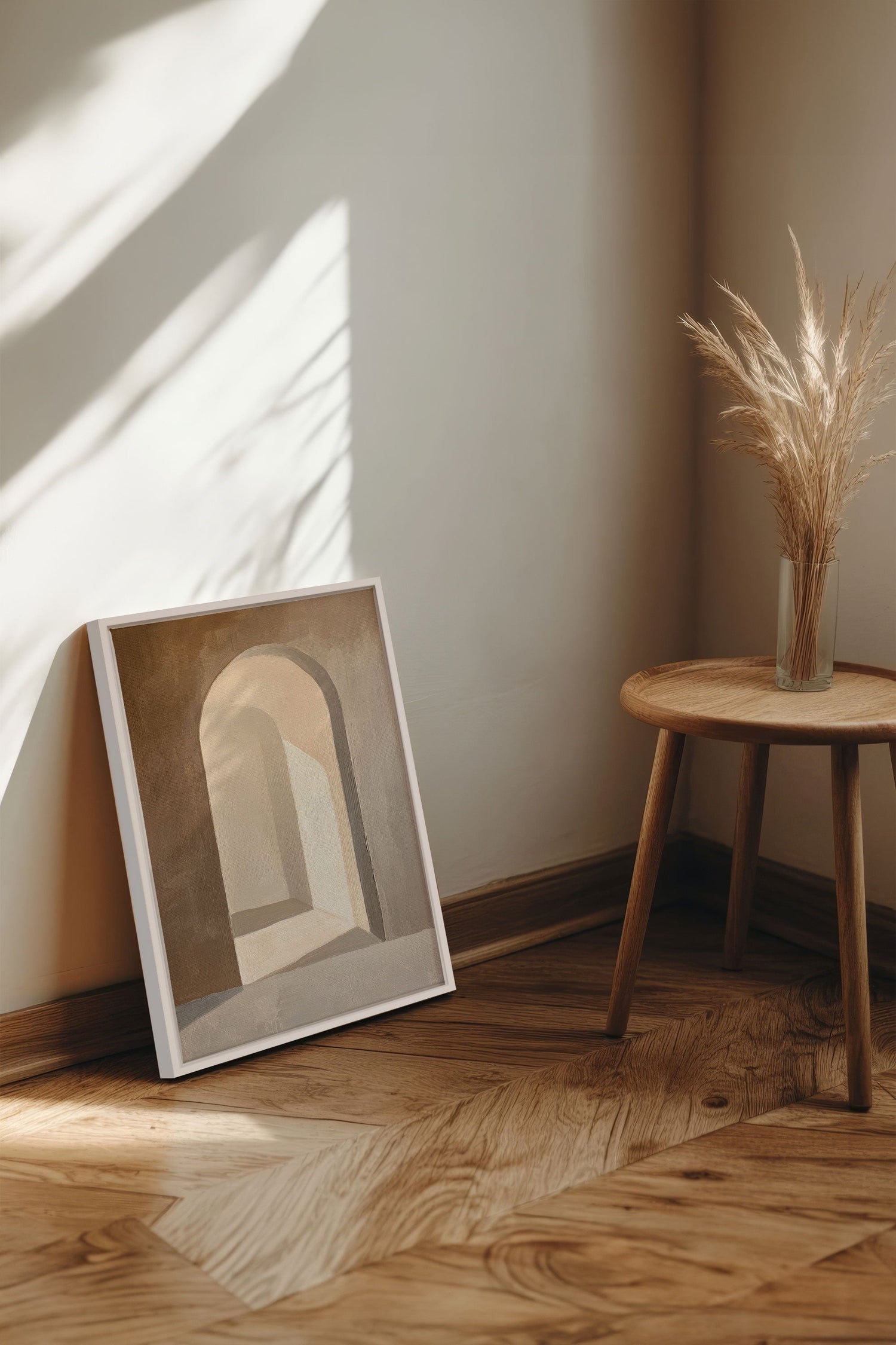 OLEKA CANVAS - GOLDEN ARCH, Oeuvre sur toile étirée, encadré Blanc