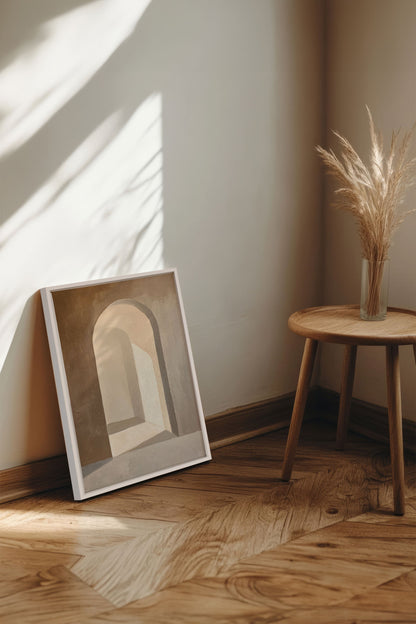 OLEKA CANVAS - GOLDEN ARCH, Oeuvre sur toile étirée, encadré Blanc