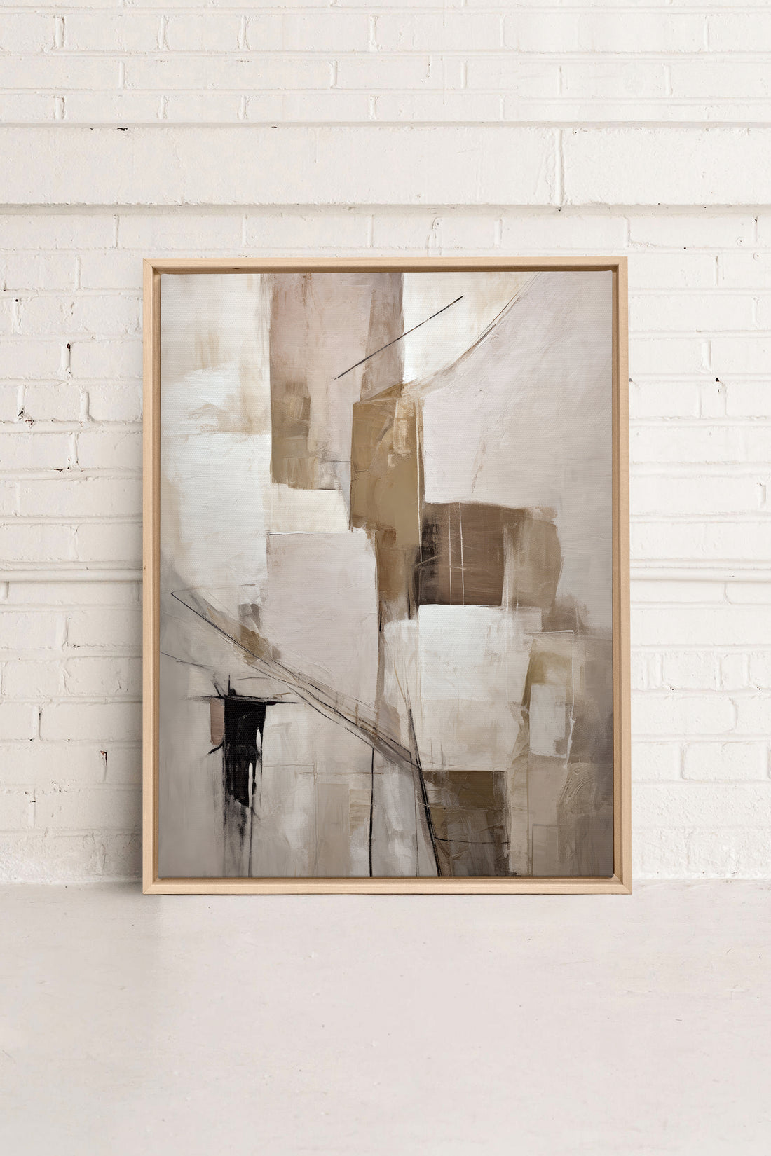 MUTED PALETTE, Artwork on stretched canvas, framed Natural Light