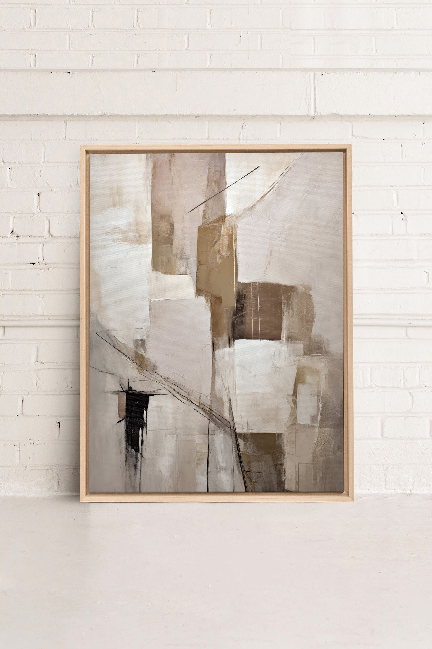 MUTED PALETTE, Artwork on stretched canvas, framed Natural Light