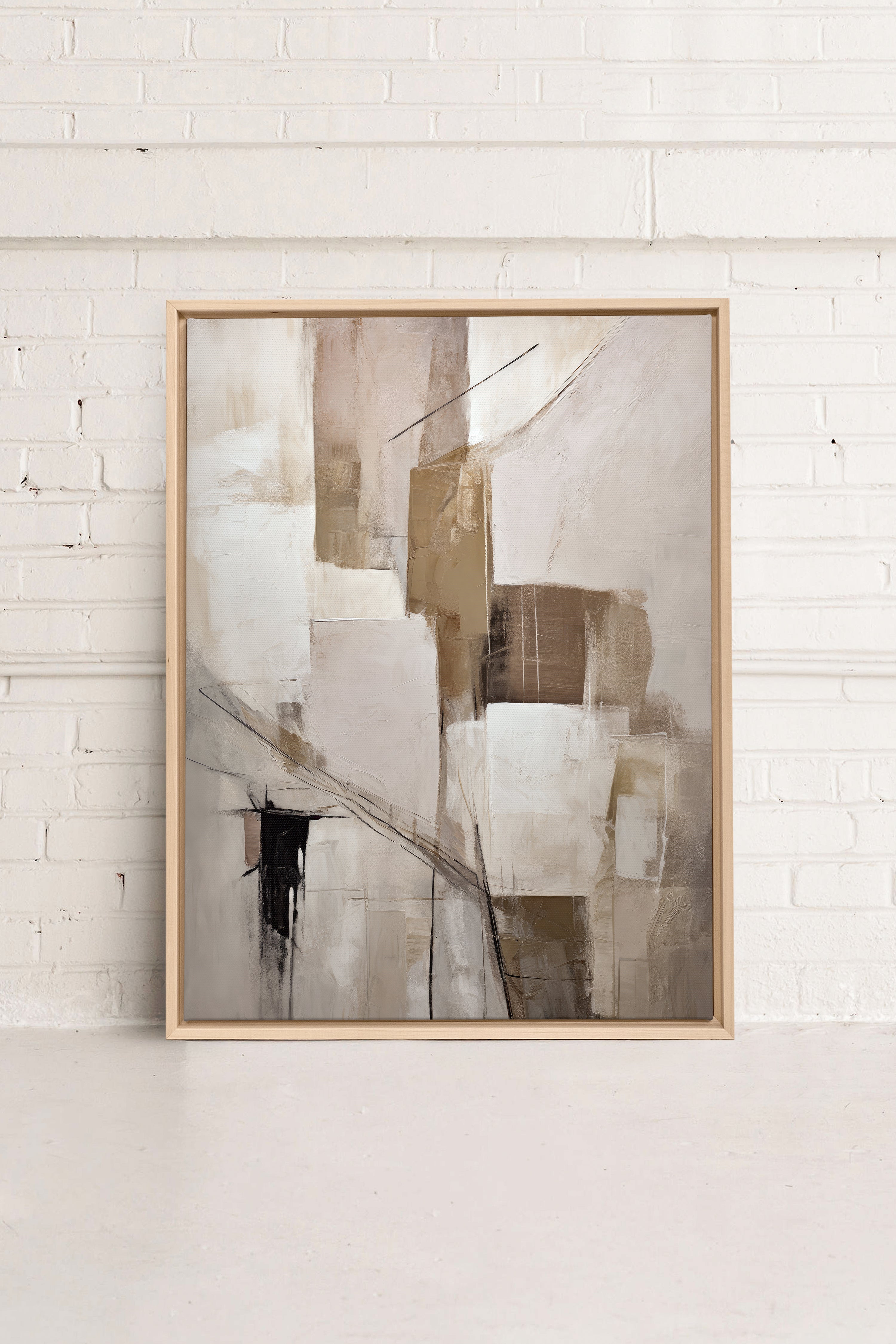 MUTED PALETTE, Artwork on stretched canvas, framed Natural Light
