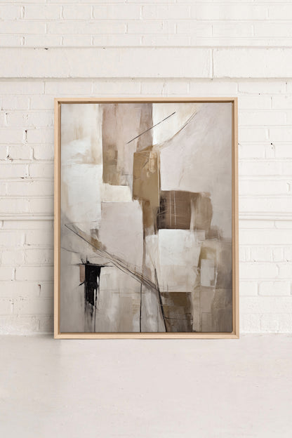 MUTED PALETTE, Artwork on stretched canvas, framed Natural Light