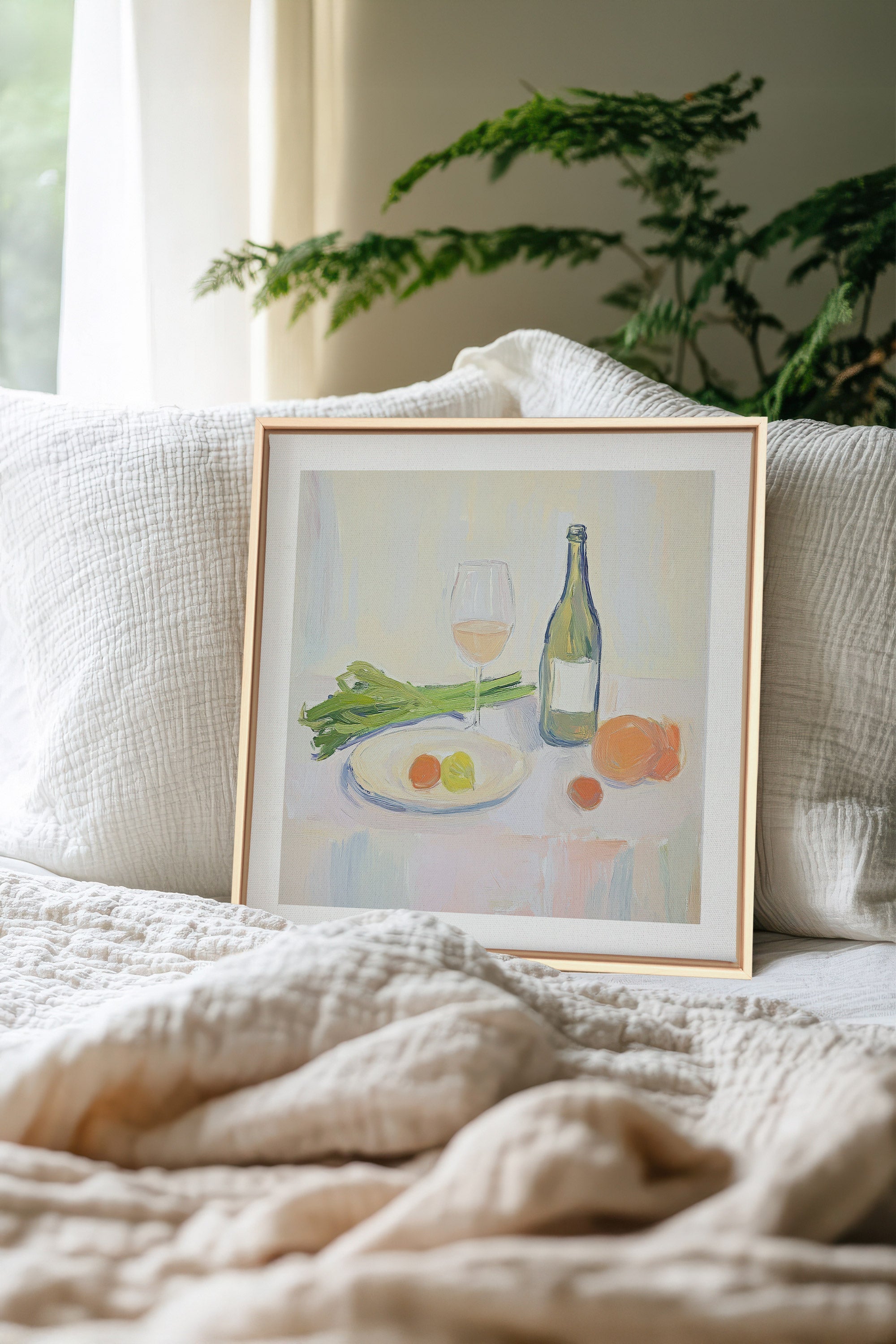 OLEKA CANVAS - PALETTE GOURMANDE, Oeuvre sur toile étirée, encadré Naturel Clair