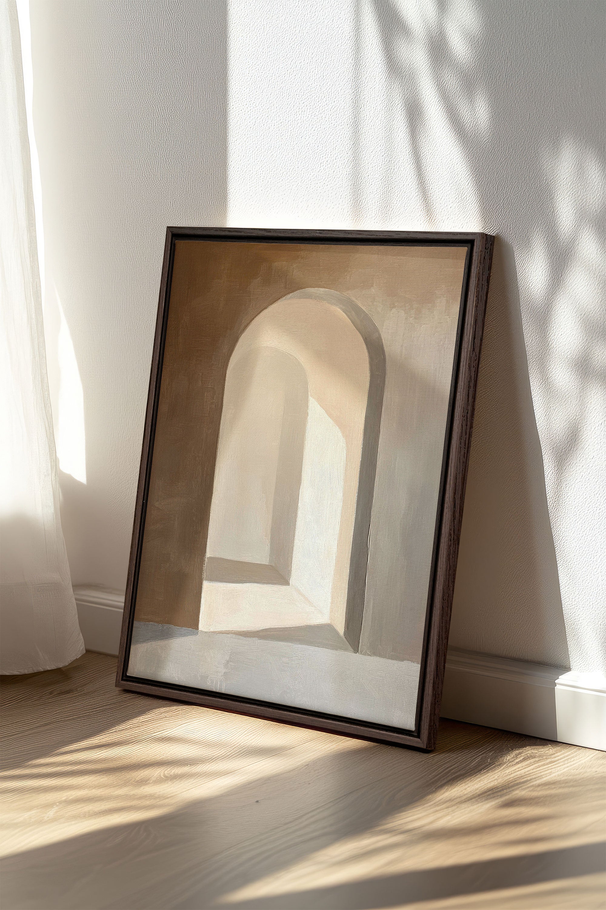 OLEKA CANVAS - GOLDEN ARCH, Oeuvre sur toile étirée, encadré Brun Noyer
