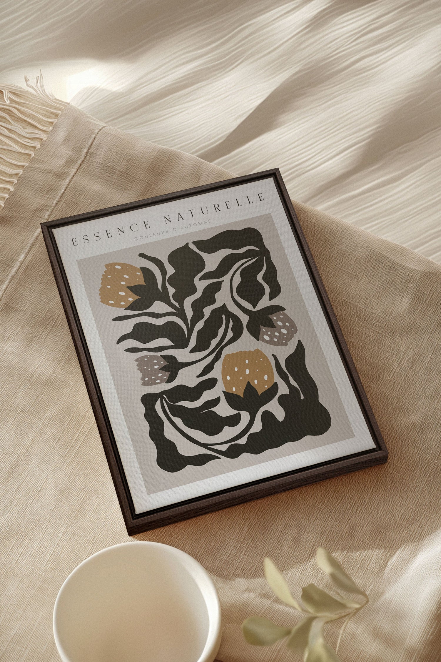 OLEKA CANVAS - ESSENCE NATURELLE, Oeuvre sur toile étirée, encadré Brun Noyer