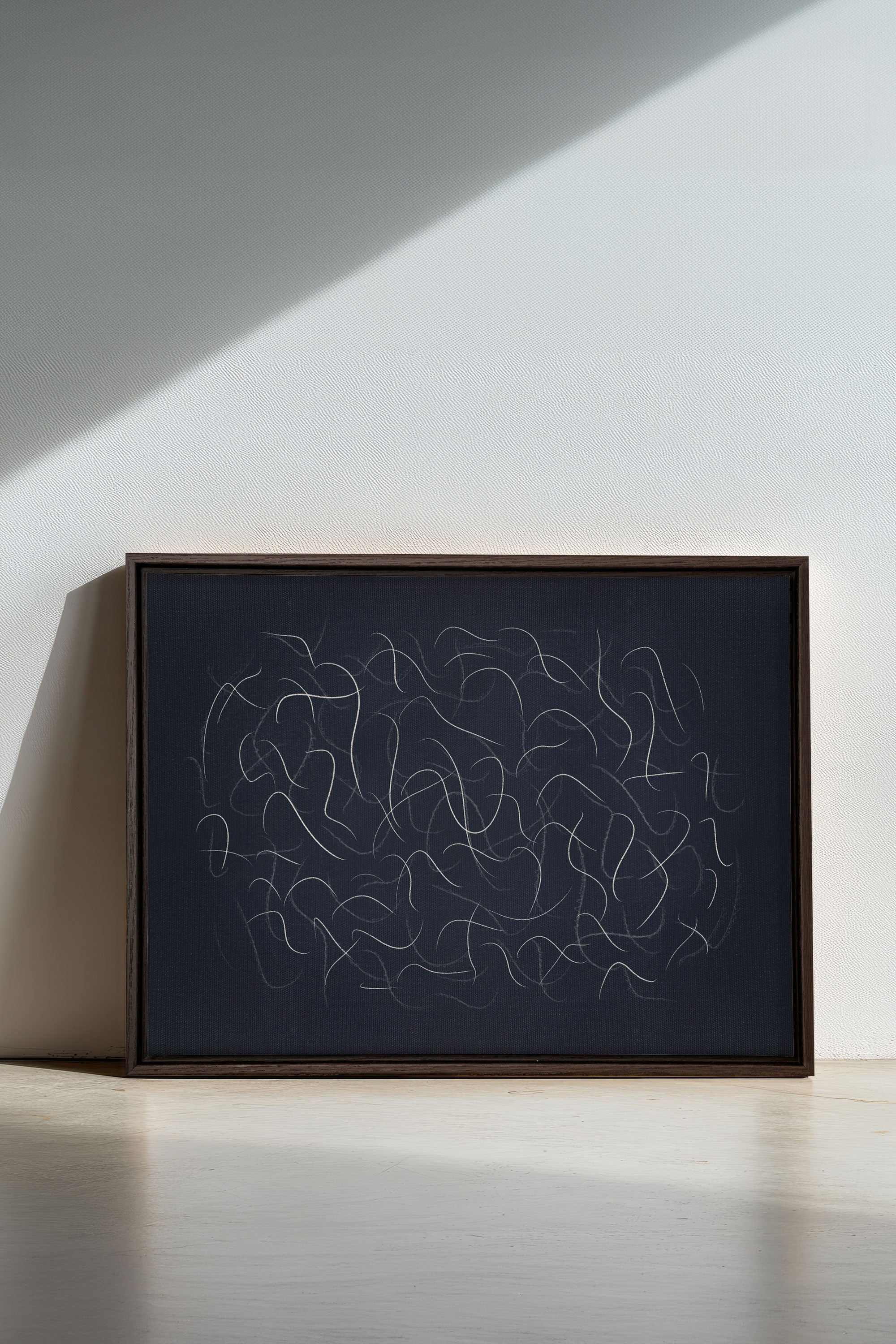 OLEKA CANVAS - Shadow, Oeuvre sur toile étirée, encadré Brun Noyer