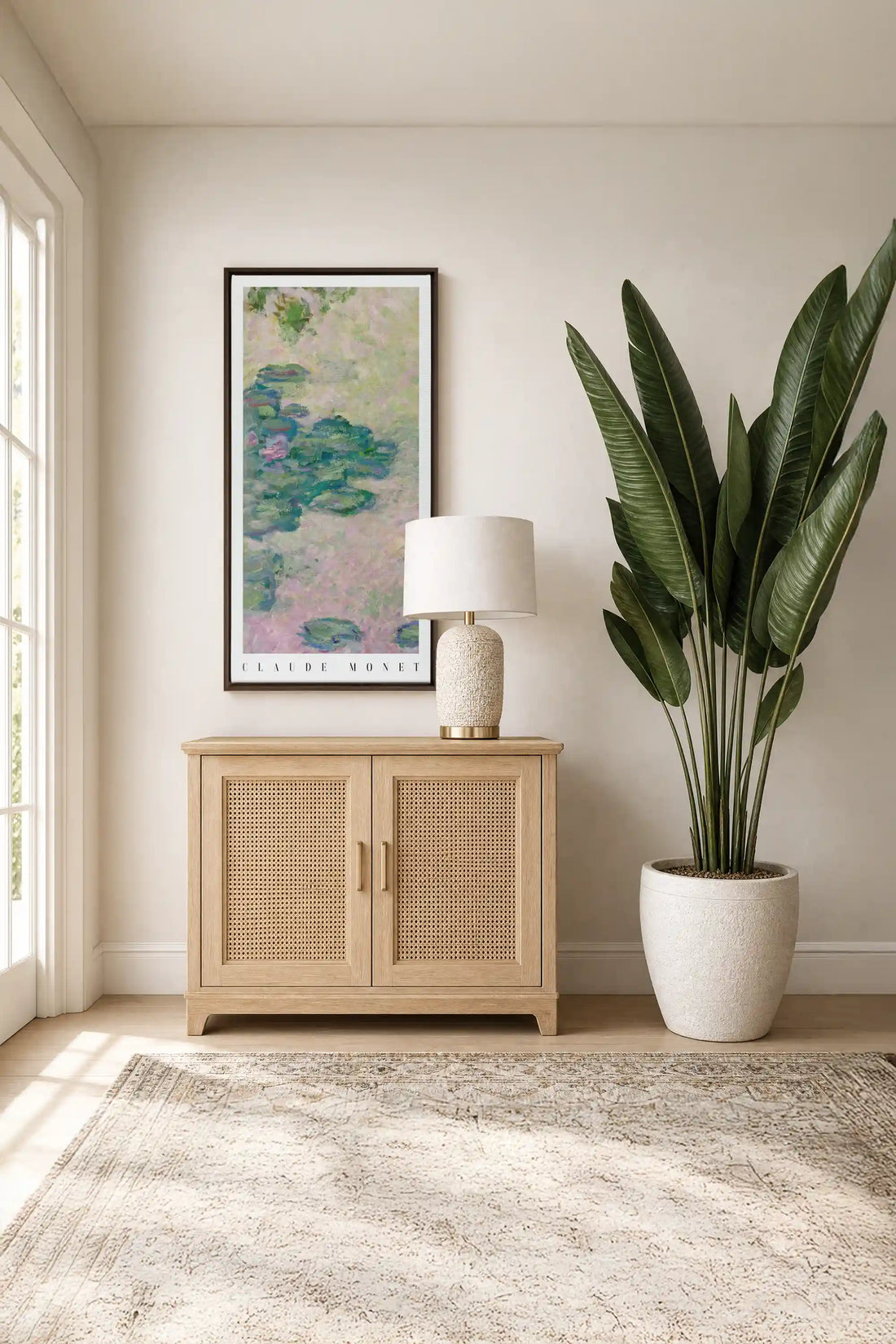 EAU DE FLEURS, Work on stretched canvas, framed Walnut Brown