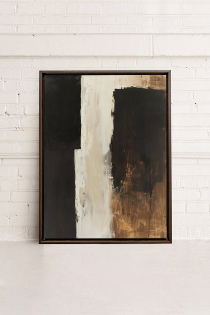 OLEKA CANVAS - INK METAPHOR I, Oeuvre sur toile étirée, encadré Brun Noyer