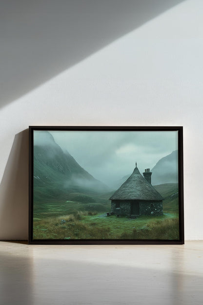 OLEKA CANVAS - REFUGE DU GARDIEN, Oeuvre sur toile étirée, encadré Noir