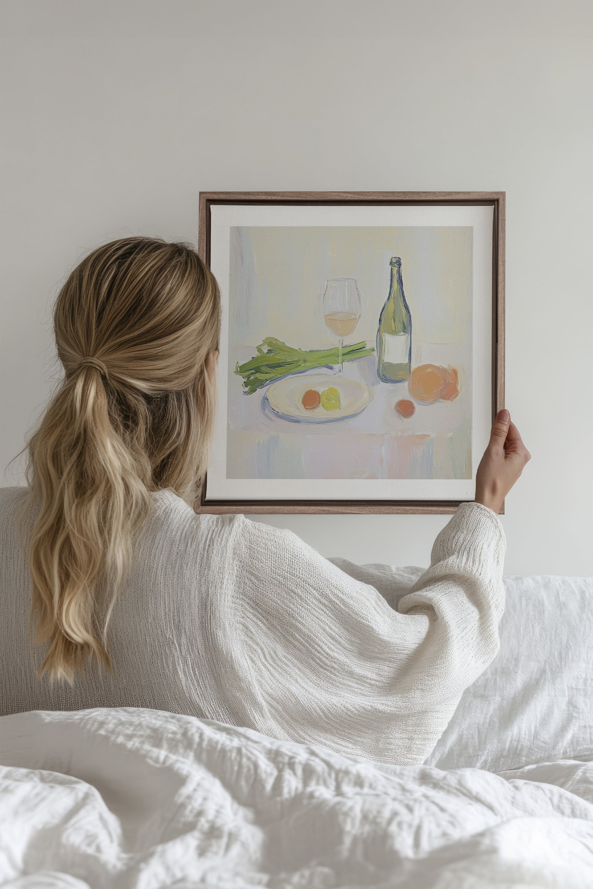 OLEKA CANVAS - PALETTE GOURMANDE, Oeuvre sur toile étirée, encadré Brun Chêne