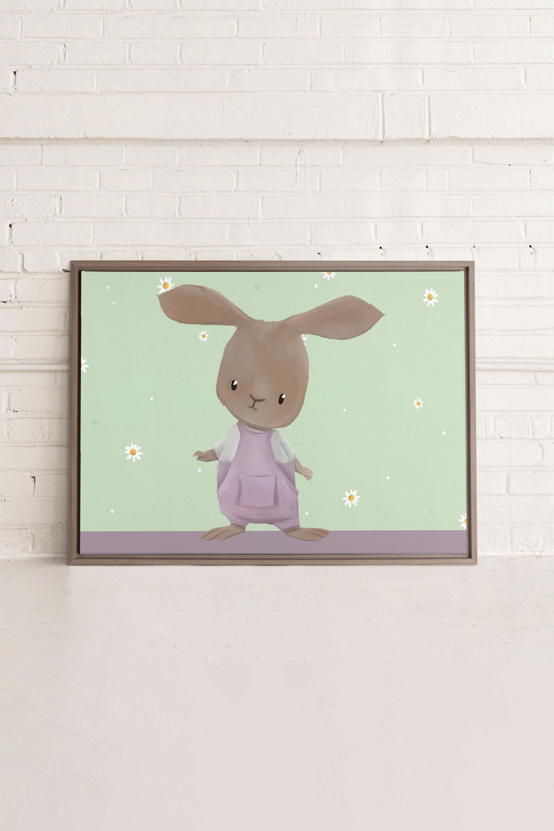 OLEKA CANVAS - LAPIN, Oeuvre sur toile étirée, encadré Brun Chêne