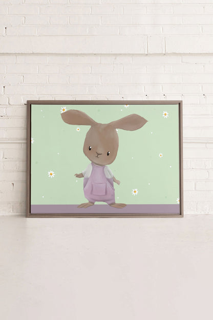 OLEKA CANVAS - LAPIN, Oeuvre sur toile étirée, encadré Brun Chêne