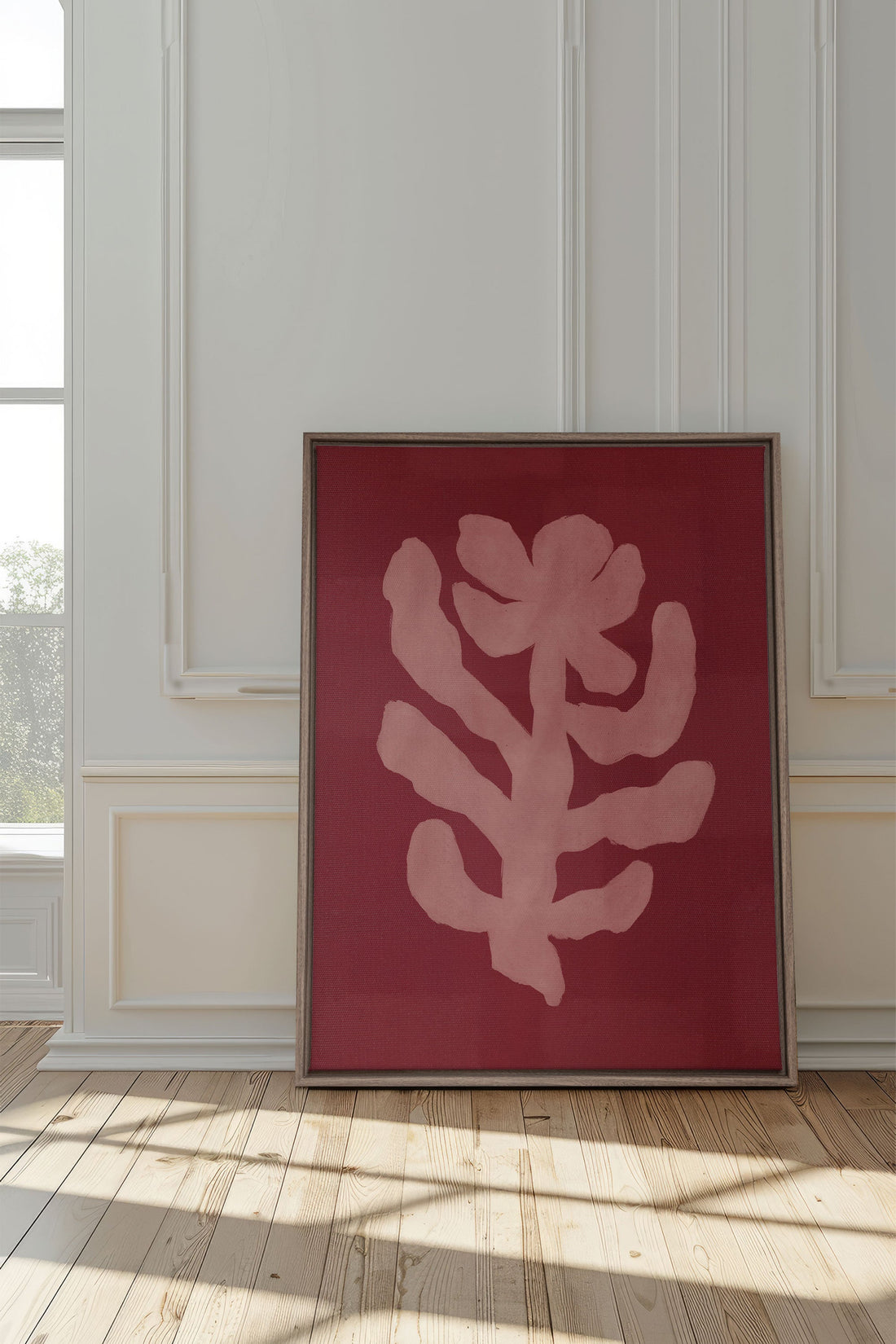 OLEKA CANVAS - RED CHERRY, Oeuvre sur toile étirée, encadré Brun Chêne