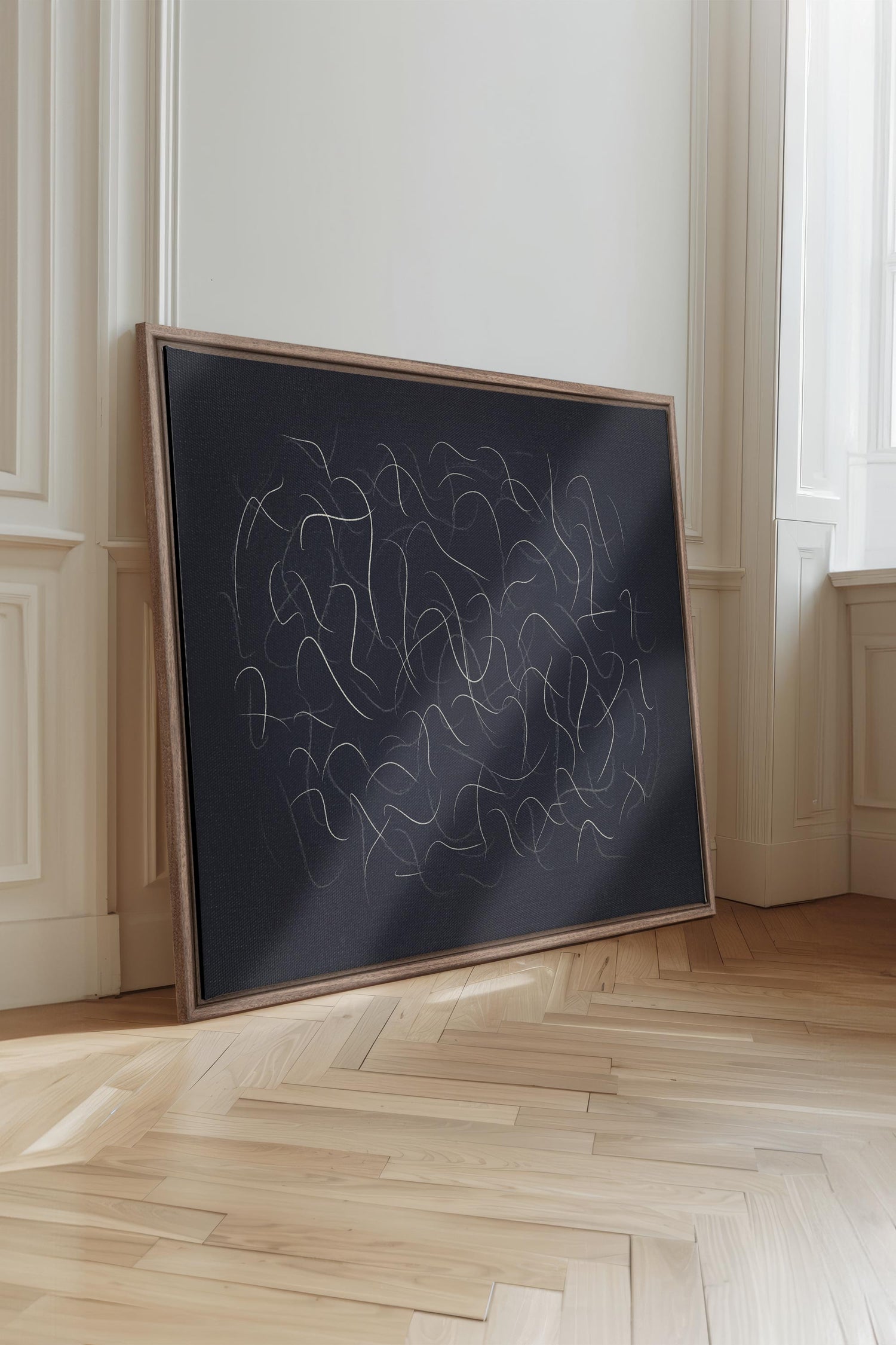 OLEKA CANVAS - Shadow, Oeuvre sur toile étirée, encadré Brun Chêne