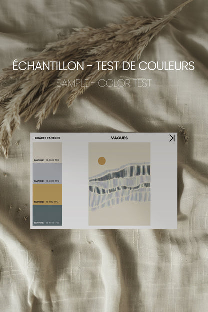 OLEKA CANVAS - VAGUES, Oeuvre sur toile étirée, encadré Blanc