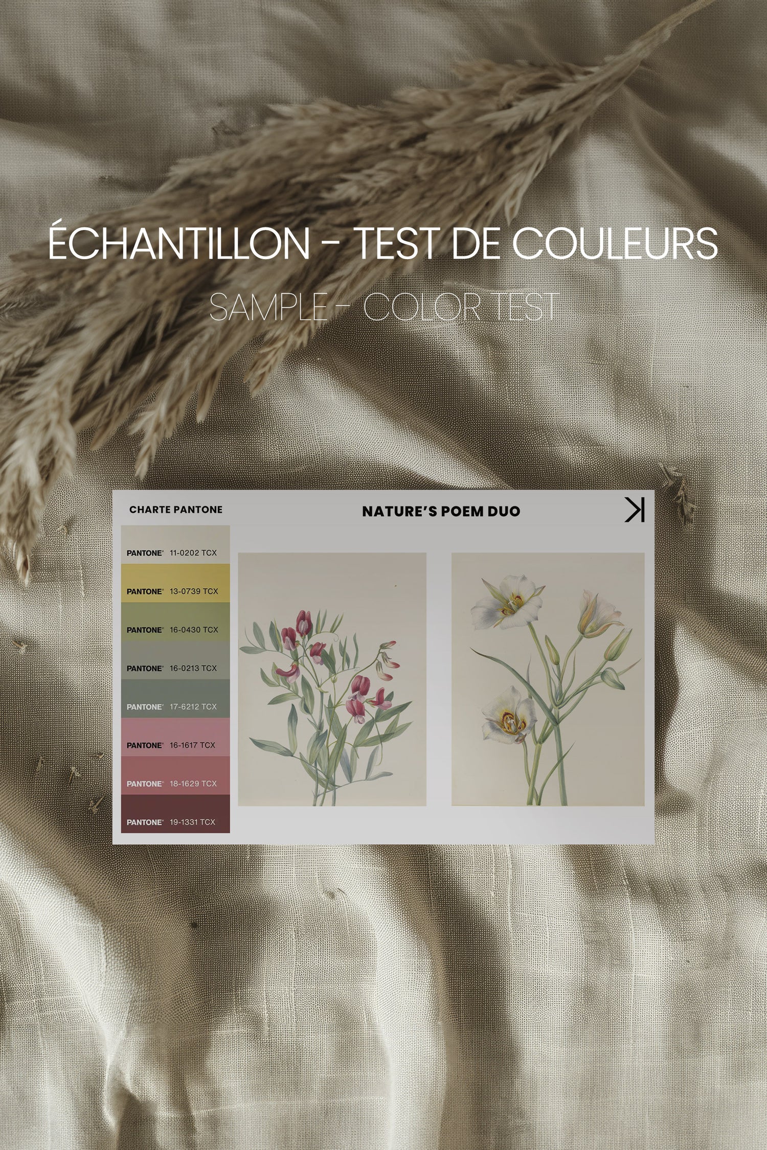 Nature’s Poem Duo, 2 Oeuvres sur toile étirée, encadré Brun Noyer