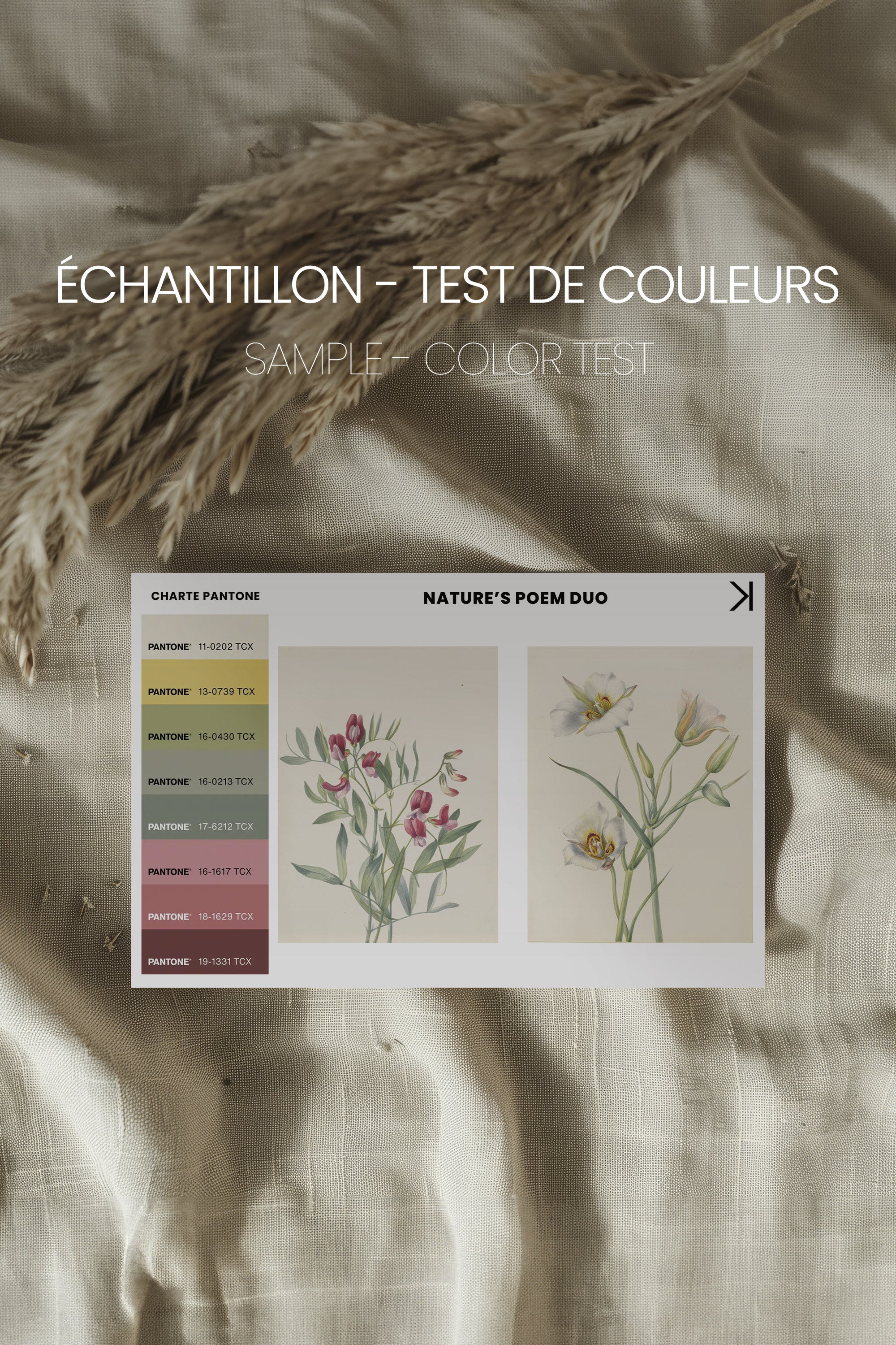 Nature’s Poem Duo, 2 Oeuvres sur toile étirée, encadré Brun Noyer