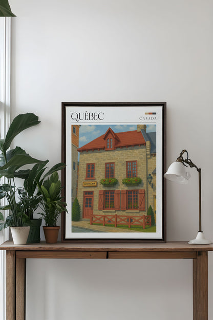 OLEKA CANVAS - QUÉBEC II, Oeuvre sur toile étirée, encadré Brun Noyer