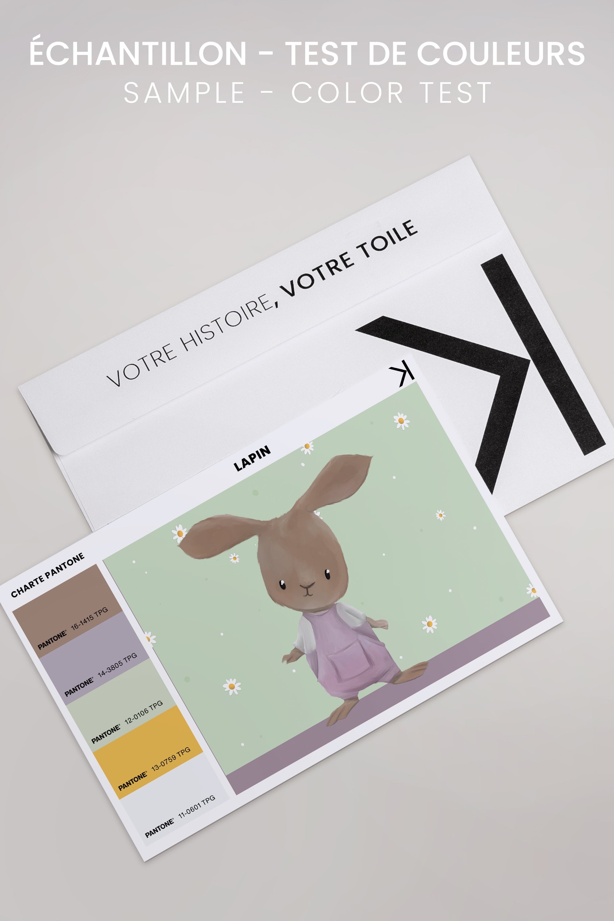 OLEKA CANVAS - LAPIN, Oeuvre sur toile étirée, encadré Brun Chêne