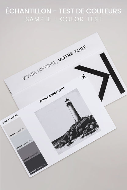 OLEKA CANVAS - ROCKY SHORE LIGHT, Oeuvre sur toile étirée, encadré Noir