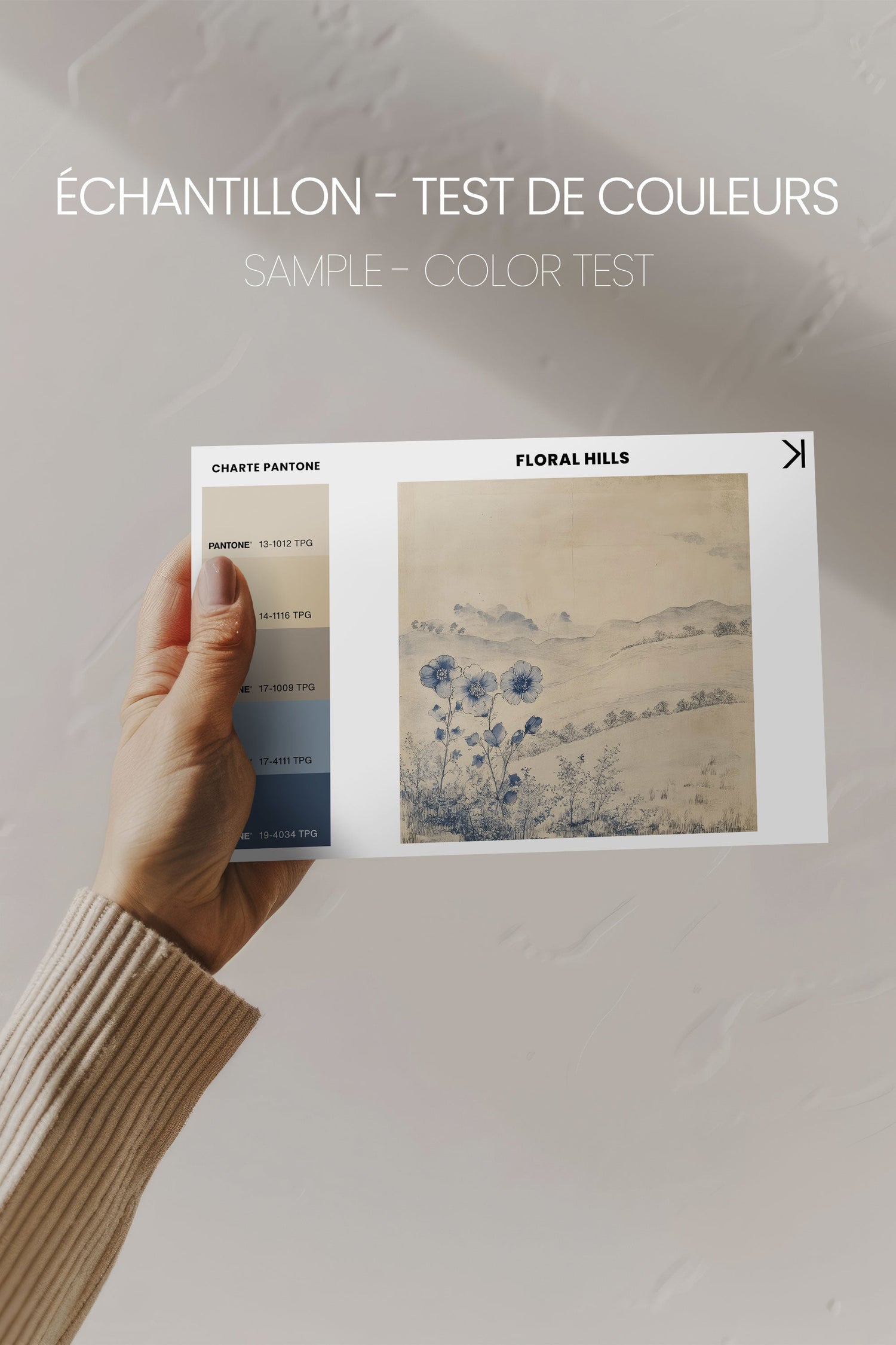 OLEKA CANVAS - FLORAL HILLS, Oeuvre sur toile étirée, encadré Brun Noyer