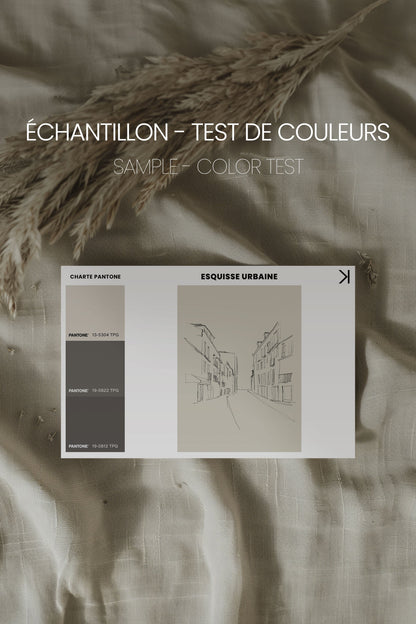 OLEKA CANVAS - ESQUISSE URBAINE, Oeuvre sur toile étirée, encadré Naturel Clair