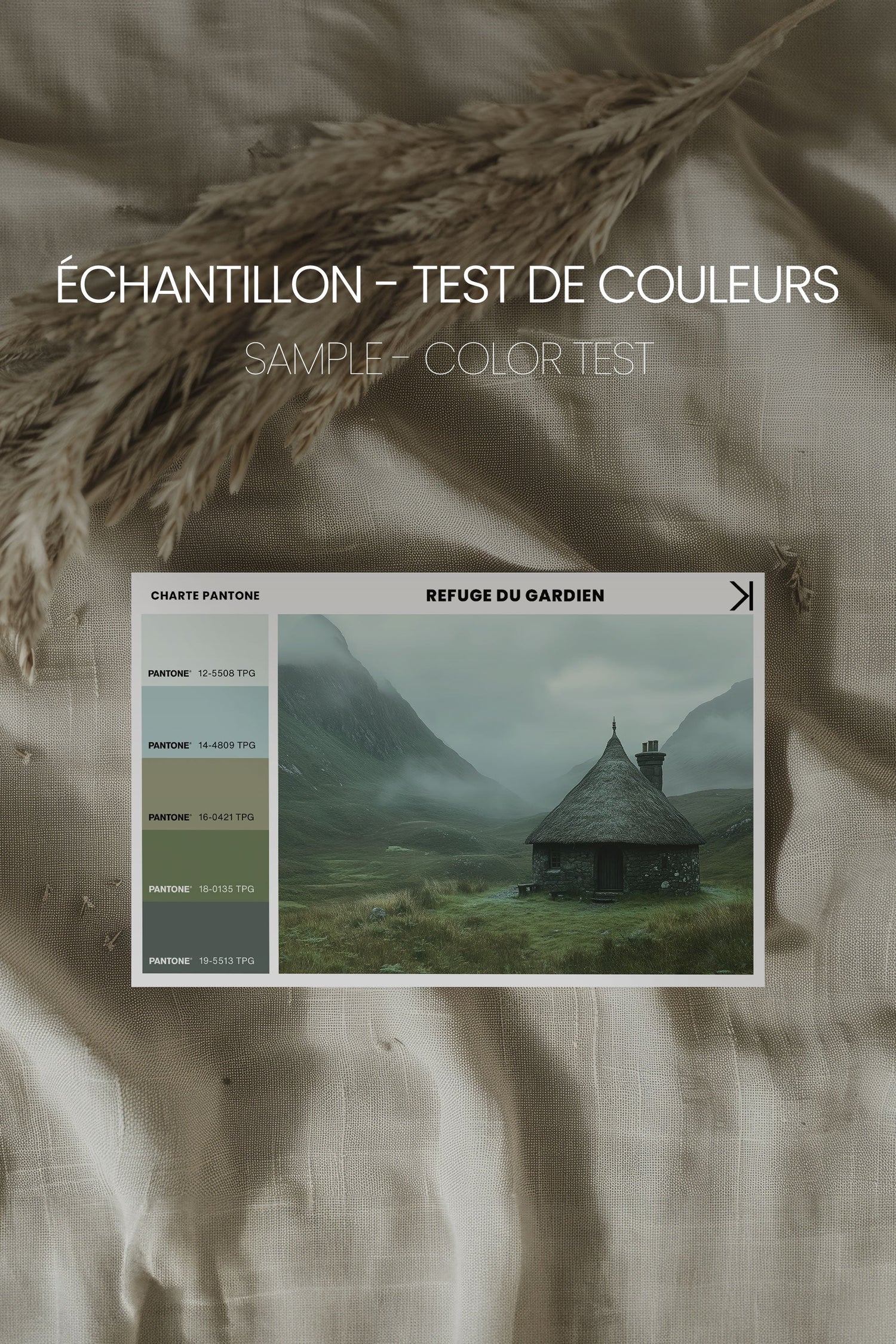 OLEKA CANVAS - REFUGE DU GARDIEN, Oeuvre sur toile étirée, encadré Brun Chêne