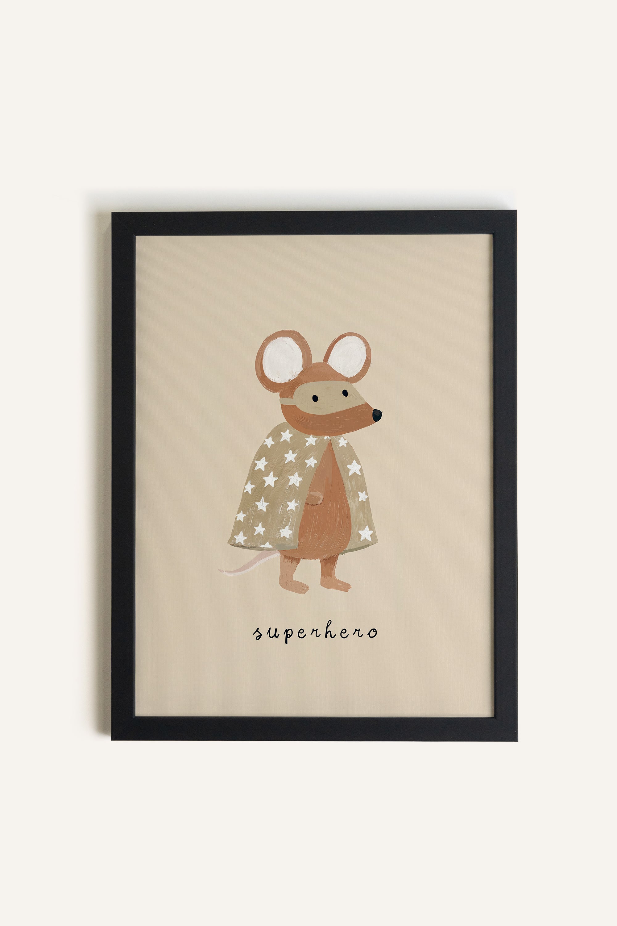 SOURIS HÉROÏQUE, Artwork on rigid canvas, framed in black