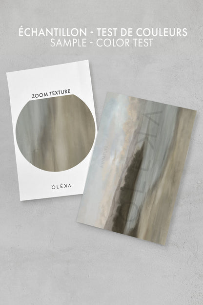 OLEKA CANVAS - CALME SUR LA RIVE, Oeuvre sur toile étirée, encadré Brun Chêne