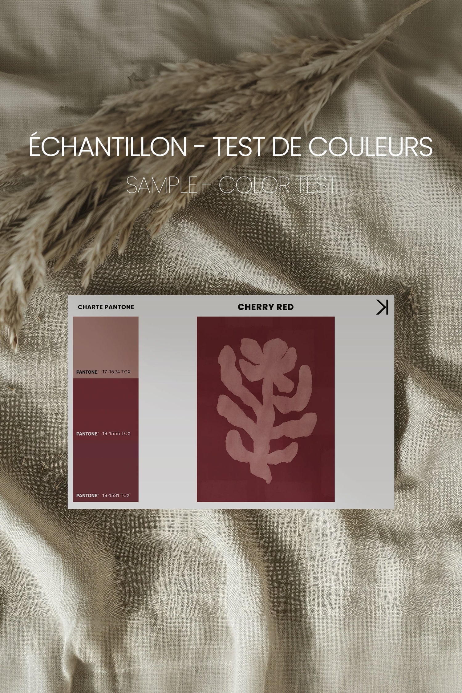 OLEKA CANVAS - RED CHERRY, Oeuvre sur toile étirée, encadré Blanc