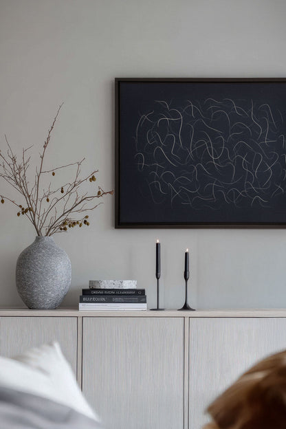 OLEKA CANVAS - Shadow, Oeuvre sur toile étirée, encadré Noir