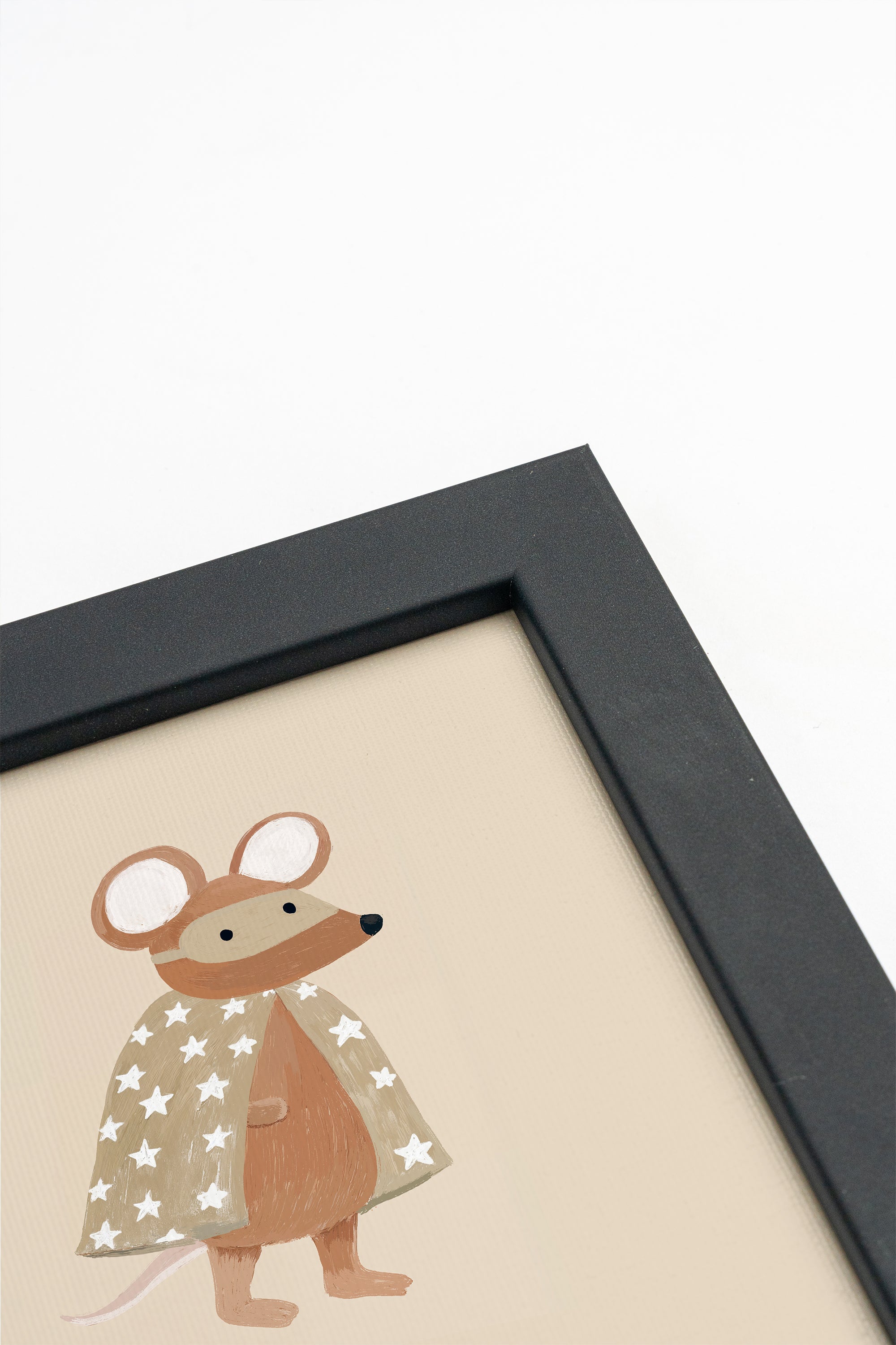 SOURIS HÉROÏQUE, Artwork on rigid canvas, framed in black